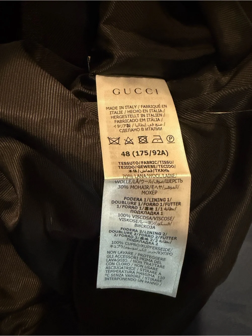 Gucci Men's black cotton & Satin-Trim Vest,NWT,SZ48